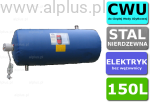 Bojler elektryczny nierdzewny CHEŁCHOWSKI 150L Poziomy, z grzałką 2kW lub inną do wyboru, 150 litrów, bez wężownicy, Wysyłka gratis