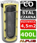 Bufor do pompy ciepła 400L Lemet z wężownicą MAXI - zbiornik buforowy akumulacyjny,  185cm x 65cm, 400 litrów, wężownica 4,5m2, wysyłka gratis