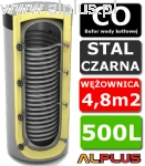 Bufor do pompy ciepła 500L Lemet z wężownicą MAXI - zbiornik buforowy akumulacyjny,  177cm x 81cm, 500 litrów, wężownica 4,8m2, wysyłka gratis