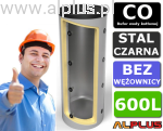 Bufor 600 litrów bez wężownicy OEM BLACK V2 600, zbiornik akumulacyjny, klasa energetyczna C , 600L (568L), wymiary z ociepleniem 171cm x 86cm/70cm, wysyłka gratis