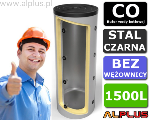 Bufor 1500 litrów bez wężownicy OEM BLACK V2 1500, zbiornik akumulacyjny, klasa energetyczna C , 1500L (rzeczywista 1358L), wymiary z ociepleniem 206,5cm x 116cm /100cm, wysyłka gratis