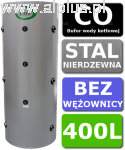 Bufor nierdzewny JOULE 400 litrów, zbiornik akumulacyjny bez wężownicy, 400L ze stali nierdzewnej kwasoodpornej, 157cm x 71cm , wysyłka gratis