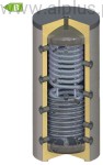 Bufor higieniczny KHT 300L klasa B z wężownicą nierdzewną 3,5m2 i 1 wężownicą czarną 1,2m2, HPh-B-11-300,  zbiornik 2w1 - do magazynowania wody kotłowej i ogrzewania przepływowo wody użytkowej, 300 (317L) litrów, wymiary 74/61cm x 141cm, wysyłka gratis