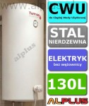 Bojler elektryczny 130L nierdzewny pionowy wiszący, z grzałką 2kW lub inną do wyboru, 130 litrów, bez wężownicy, ze stali nierdzewnej kwasoodpornej, wymiary 42cmx 116cm, Wysyłka gratis 