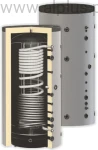 Bufor higieniczny 400L z wężownicą nierdzewną 5,5m2 i 1 wężownicą czarną 1,5m2, OEM HYGIENIC V4 402, 2w1 - do magazynowania wody kotłowej i ogrzewania przepływowo wody użytkowej, 400 litrów (398L) , wymiary 70cm x179cm, wysyłka gratis