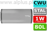 Nierdzewny poziomy 80L 1W TERMSO bojler podgrzewacz CWU z 1 Wężownicą potrójną, 80 litrów, wymiary 101x42cm, Wysyłka Gratis