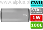 Nierdzewny poziomy 100L 1W TERMSO bojler podgrzewacz CWU z 1 Wężownicą potrójną, 100 litrów, wymiary 101x46cm, Wysyłka Gratis