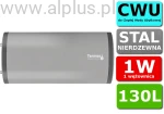 Nierdzewny poziomy 130L 1W TERMSO bojler podgrzewacz CWU z 1 Wężownicą potrójną 0,54m2, 130 litrów, wymiary 131x42cm, Wysyłka Gratis 