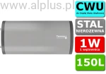 Nierdzewny poziomy 150L 1W TERMSO bojler podgrzewacz CWU z 1 Wężownicą potrójną 0,54m2, 150 litrów, wymiary 131x46cm, Wysyłka Gratis 