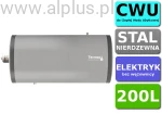 Bojler elektryczny POZIOMY nierdzewny Termso 200L, z grzałką 2kW lub inną do wyboru, 110cm x 60cm, 200 litrów, bez wężownicy, Wysyłka gratis