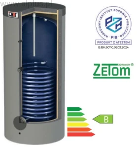 Zbiornik emaliowany 1500L, 1W czyli z 1 wężownicą  4,75m2, wymiary 205cm x 117cm/100cm, rzeczywista pojemność 1380 litrów,  KHT BT 01 1500 GP PS, klasa C, możliwość 2 GRZAŁEK,  wysyłka gratis