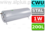 Bojler JOULE Cyclone 200L poziomy 1W 1-wężownica nierdzewka wymiennik podgrzewacz CWU Wysyłka GRATIS 