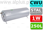 Bojler JOULE Cyclone 250L poziomy 1W 1-wężownica nierdzewka wymiennik podgrzewacz CWU Wysyłka GRATIS 