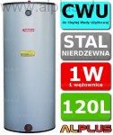 TERMICA 120L 1W Nierdzewka z 1 Wężownicą, Zbiornik Podgrzewacz CWU Wymiennik Bojler Nierdzewna Stal , Wysyłka gratis
