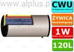 ERMET 120l skay dwupłaszczowy poziomy bojler do CWU - podgrzewacz wymiennik  bezobsługowy, klasa A+,  WYSYŁKA GRATIS