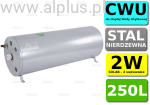 Bojler JOULE Cyclone 250L poziomy 2W 2-wężownice nierdzewka wymiennik podgrzewacz CWU Wysyłka GRATIS 